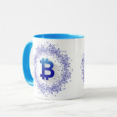 Die blaue Bitcoin-Tasse Tasse (Vorderseite Links)