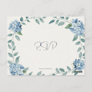 Die Blaue Blüten Elegante Staubige Hortensien-Gart Postkarte
