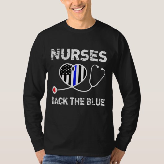 Die blaue dünne blaue Linie, die Stethosco T-Shirt (Vorderseite)