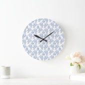 Die blaue Ethnic-Floral Print Round Wall Uhr (Zuhause)