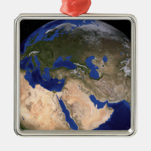 Die blaue folgende Generations-Marmorierungerde 2 Ornament Aus Metall