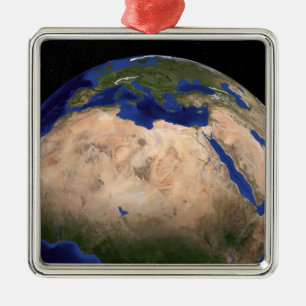Die blaue folgende Generations-Marmorierungerde 3 Silbernes Ornament