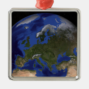 Die blaue folgende Generations-Marmorierungerde 6 Ornament Aus Metall