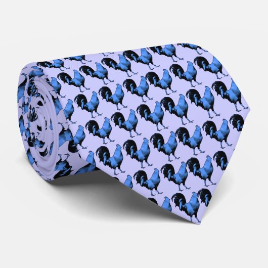 Die blaue Hahn-Krawatte Krawatte (Gerollt)