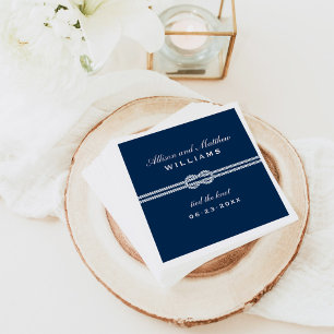 Die blaue Hochzeitsmonographie der Knot Navy Serviette