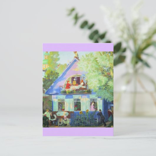 Die blaue Hütte Postkarte (Stehend Vorderseite)