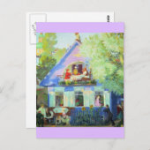 Die blaue Hütte Postkarte (Vorne/Hinten)