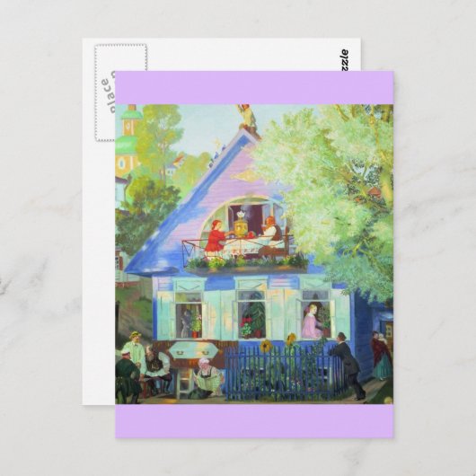 Die blaue Hütte Postkarte (Vorne/Hinten)