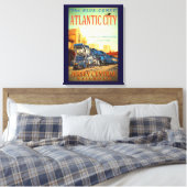 Die blaue Komet-Bahn ummantelte Canvas drucken Leinwanddruck (Insitu (Schlafzimmer))