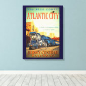 Die blaue Komet-Bahn ummantelte Canvas drucken Leinwanddruck (Insitu (Holzboden))