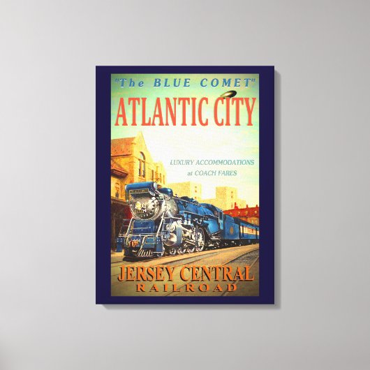 Die blaue Komet-Bahn ummantelte Canvas drucken Leinwanddruck (Vorderseite)