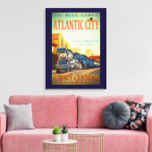 Die blaue Komet-Bahn ummantelte Canvas drucken Leinwanddruck (Insitu (Wohnzimmer))