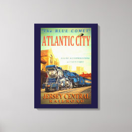 Die blaue Komet-Bahn ummantelte Canvas drucken Leinwanddruck