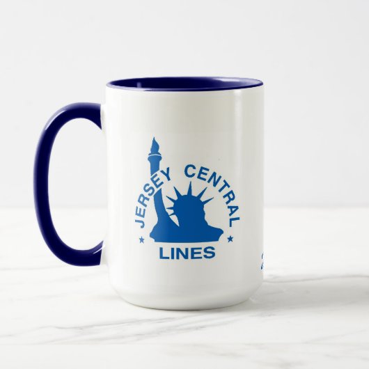 Die blaue Kometen-Dampf-Lokomotive Tasse (Links)