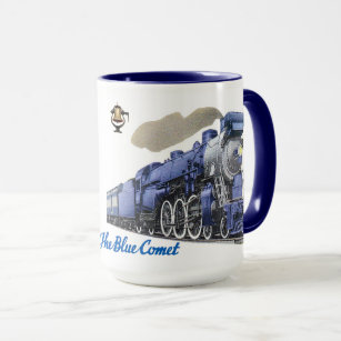 Die blaue Kometen-Dampf-Lokomotive Tasse
