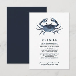 Die blaue Krabbe | Angaben zum Hochzeitgast Einladung