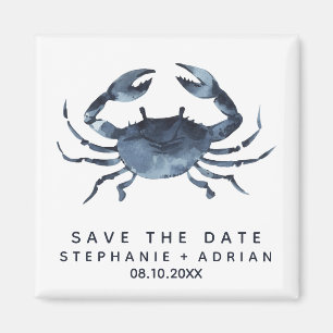 Die blaue Krabbe  , das Save the Date Bevorzugung Magnet