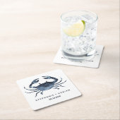 Die blaue Krabbe | Maßgeschneiderte Hochzeit Rechteckiger Pappuntersetzer (Vor Ort)