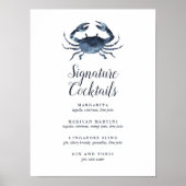 Die blaue Krabbe | Signature-Cocktail-Menü-Zeichen Poster (Vorne)