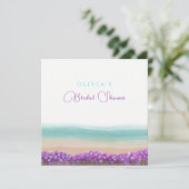 Die blaue Küste im Brautparty Bloom Einladung (Stehend Vorderseite)