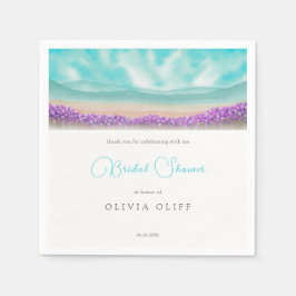 Die blaue Küste im Brautparty Bloom Serviette