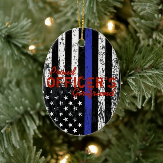 Die blaue Linie des Freundes Thin Blue Line des Pr Keramik Ornament (Baum)