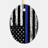 Die blaue Linie des Freundes Thin Blue Line des Pr Keramik Ornament (Hinten)
