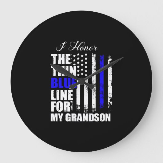 Die blaue Linie, die die Polizei zurückzieht Große Wanduhr (Vorderseite)