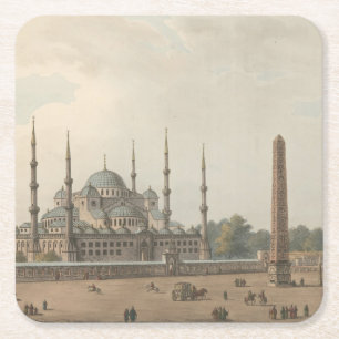 Die Blaue Moschee des Sultan Ahmed, Istanbul, Türk Rechteckiger Pappuntersetzer