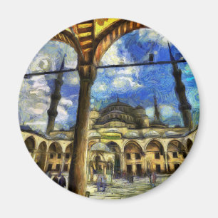 Die blaue Moschee Istanbul Art Magnet