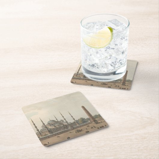 Die Blaue Moschee von Sultan Ahmed, Istanbul, Türk Rechteckiger Pappuntersetzer (Vor Ort)