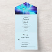 Die blaue Orchidee in einer Hochzeitsfeier All In One Einladung (Innen Boden)