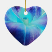 Die blaue Orchideen-Hochzeits-Verzierung Keramikornament (Hinten)