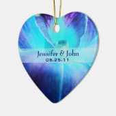 Die blaue Orchideen-Hochzeits-Verzierung Keramikornament (Links)