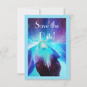 Die blaue Orchideen-Save the Date Mitteilung Save The Date