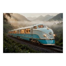Die blaue Samt Eisenbahn Poster