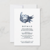 Die blaue Seashell | Angaben zum Hochzeitgast Einladung (Vorderseite)