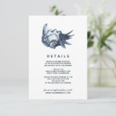 Die blaue Seashell | Angaben zum Hochzeitgast Einladung (Stehend Vorderseite)