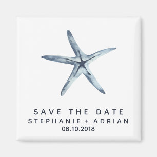 Die blaue Seashell   Hochzeit Save the Date Favor Magnet