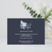 Die blaue Seashell | Hochzeitsempfang Einladung (Stehend Vorderseite)
