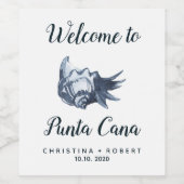 Die blaue Seashell | Nationale Hochzeit der Meere Weinetikett (Einzelnes Label)