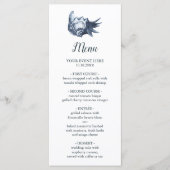 Die blaue Seashell | Nautical Wedding Menu Menükarte (Vorderseite)