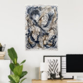 Die Blaue Tinten-Boten-Geist-Kunst Poster (Heimbüro)