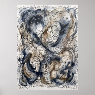 Die Blaue Tinten-Boten-Geist-Kunst Poster