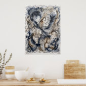 Die Blaue Tinten-Boten-Geist-Kunst Poster (Küche)