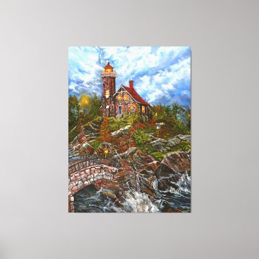 "Die blaue Türleuchte" Leinwanddruck (Vorderseite)