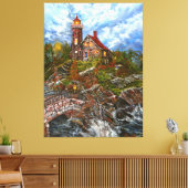 "Die blaue Türleuchte" Leinwanddruck (Insitu (Wohnzimmer))