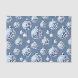 Die Blaue und Silberne Weihnachtsbirnen-Serie Desi Seidenpapier