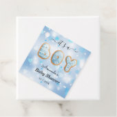 Die blaue weiße Gefältchen der Babydusche Geschenkanhänger (Beispiel)