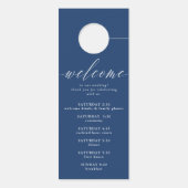 Die blaue weiße Kalligrafie stört die Hochzeit nic Türanhänger (Rückseite)